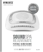 Preview for 2 page of HoMedics SOUNDSPA REJUVENATE Instruction Manual And  Warranty Information