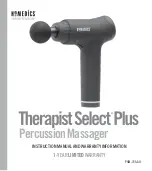 HoMedics Therapist Select Plus Instruction Manual And  Warranty Information preview