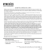 Предварительный просмотр 36 страницы HoMedics TOTAL CLEAN AP-DT10 Instruction Manual And  Warranty Information