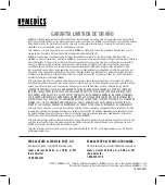 Preview for 42 page of HoMedics TOTAL COMFORT UHE-WM350 Instruction Manual And  Warranty Information