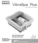 Предварительный просмотр 2 страницы HoMedics VibraSpa Plus FBV-100 Instruction Manual And  Warranty Information