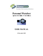 Предварительный просмотр 1 страницы HomeFree Systems QUX VST 800 User Manual