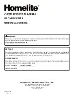 Preview for 18 page of Homelite BACKPACKER II UT08072 Operator'S Manual