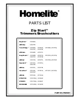 Homelite BC2500 MR Parts List preview