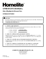 Preview for 22 page of Homelite MightyLite UT08550 Operator'S Manual