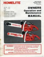 Homelite Super XL AO Owner'S Operation And Maintenance Manual preview