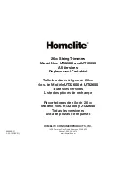 Homelite UT32600 Replacement Parts List Manual preview