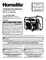 Preview for 1 page of Homelite UT40520 Operator'S Manual