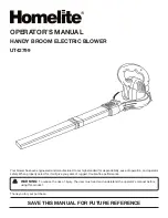 Preview for 1 page of Homelite UT42799 Operator'S Manual