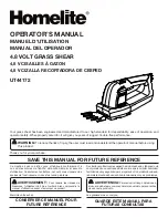 Homelite UT44172 Operator'S Manual preview