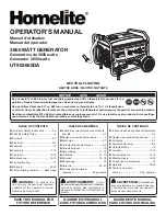 Preview for 1 page of Homelite UT903655DA Operator'S Manual