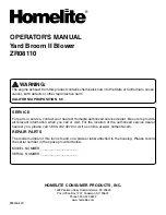 Preview for 16 page of Homelite ZR08110 Operator'S Manual