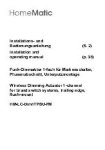 Preview for 1 page of HomeMatic HM-LC-Dim1TPBU-FM Installation And Operating Manual