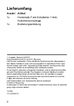 Preview for 2 page of HomeMatic HM-LC-Sw1-DR Installation And Operating Manual