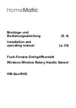 Предварительный просмотр 1 страницы HomeMatic HM-Sec-RHS Installation And Operating Manual