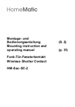 Предварительный просмотр 1 страницы HomeMatic HM-Sec-SC-2 Mounting Instruction And Operating Manual