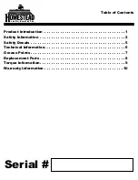 Preview for 2 page of Homestead HI-P-RG-55 Operator'S Manual