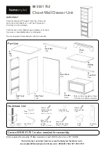 Предварительный просмотр 1 страницы Homestyles 88 5531 752 Assembly Instructions Manual