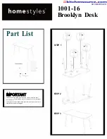 Homestyles Brooklyn Desk 1001-16 Quick Start Manual предпросмотр