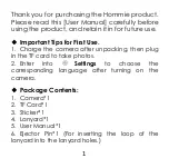 Preview for 2 page of Hommie CT-P10X Quick Manual