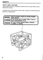 Предварительный просмотр 6 страницы Honda Automobiles EG1400X Owner'S Manual