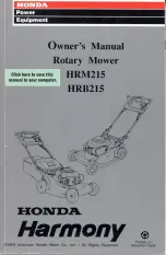 Honda Automobiles HRB215 Harmony Owner'S Manual preview