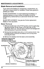 Preview for 63 page of Honda Automobiles HRB215 Harmony Owner'S Manual