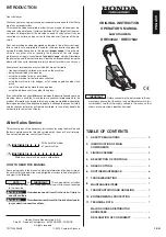 Preview for 1 page of Honda Automobiles HRE330A2 Operator'S Manual