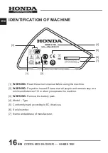 Preview for 16 page of Honda Power Products HHBE81BE Owner'S Manual