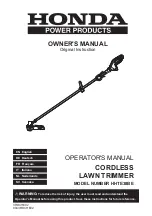 Honda Power Products HHTE38BE Owner'S Manual preview