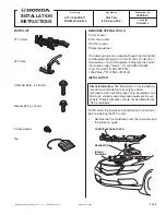 Preview for 1 page of Honda 06255-RLX-306 Installation Instructions