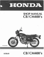 Предварительный просмотр 1 страницы Honda 1978 CB400A Shop Manual