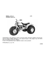 Preview for 2 page of Honda 1979 ATC110 Owner'S Manual