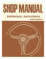 Preview for 1 page of Honda 1980 Accord Supplemental Shop Manual