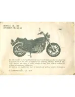 Предварительный просмотр 3 страницы Honda 1980 GL1100 GOLDWING Owner'S Manual