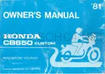 Honda 1981 CB650 Custom Owner'S Manual предпросмотр