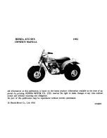 Предварительный просмотр 2 страницы Honda 1982 ATC185S Owner'S Manual