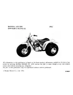 Предварительный просмотр 2 страницы Honda 1982 ATC200 Owner'S Manual