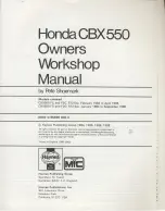 Предварительный просмотр 2 страницы Honda 1982 CBX550 Four Owners Workshop Manual