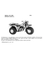 Предварительный просмотр 3 страницы Honda 1984 ATC 200E Owner'S Manual