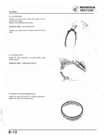 Предварительный просмотр 122 страницы Honda 1984 CBX750F Workshop Manual