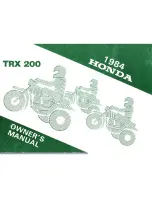 Предварительный просмотр 1 страницы Honda 1984 TRX 200 Owner'S Manual