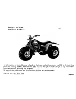 Предварительный просмотр 2 страницы Honda 1985 ATC125M Owner'S Manual