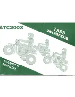 Предварительный просмотр 1 страницы Honda 1985 ATC200X Owner'S Manual