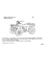 Preview for 2 page of Honda 1985 Four Trax 250 Owner'S Manual