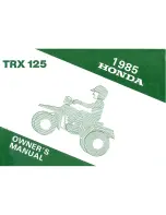 Предварительный просмотр 1 страницы Honda 1985 TRX 125 Owner'S Manual