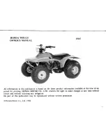 Предварительный просмотр 3 страницы Honda 1985 TRX 125 Owner'S Manual