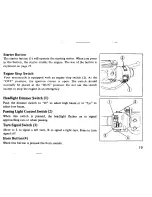 Предварительный просмотр 21 страницы Honda 1985 VT250-FII Owner'S Manual