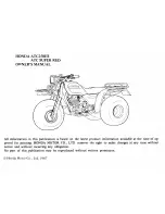 Preview for 3 page of Honda 1986 ATC 250ES Owner'S Manual