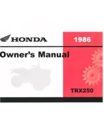 Honda 1986 FOUR TRAX 250 TRX250 Owner'S Manual preview